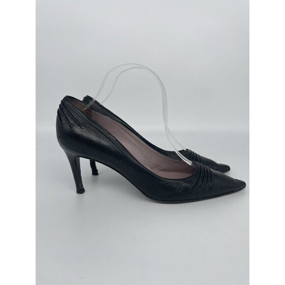 MaxMara Shoes - MAX MARA Women’s Black Heels Leather Shoes Size 37.5 EU MSRP $655